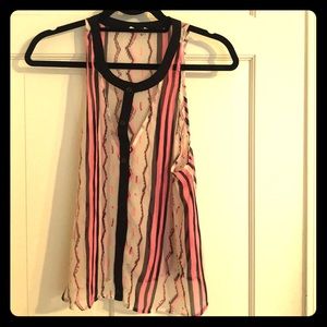 Lush pink neon patterned sleeveless top